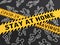 Coronavirus warning message on yellow tape, crime scene style