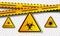 Coronavirus warning sign, bounding tape on transparent background, vector