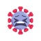 Coronavirus weary face emoticon flat icon