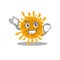 Coronaviruses cartoon character style with happy face