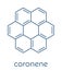 Coronene polyaromatic hydrocarbon PAH molecule. Skeletal formula.