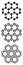 Coronene polyaromatic hydrocarbon PAH molecule. Stylized 2D renderings and conventional skeletal formula.