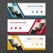 Corporate business banner template, horizontal advertising business banner layout template flat design set , clean abstract cover