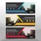 Corporate business banner template, horizontal advertising business banner layout template flat design set , clean abstract cover