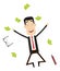 Corporate Business Character - Jumping in Excitement with money