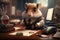 Corporate Cuteness: Hamster in Business Suit Brings Whimsical Charm to Office - Creative, Expressive, and High-Quality 3D Art