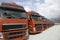 Corporate fleet trucks lined