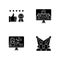 Corporate identity black glyph icons set on white space