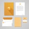 Corporate identity design template. Documentation for business (folder, letterhead, envelope, notebook and business card).