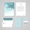 Corporate identity design template. Documentation for business (folder, letterhead, envelope, notebook and business card).