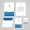 Corporate identity furniture company blue design template. Documentation for business