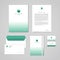 Corporate identity furniture company turquoise design template. Documentation for business (folder, letterhead, envelope, notebook