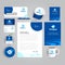 Corporate identity template with horse racing logo. Blue colors. Vector company style for brandbook and guideline.