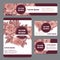 Corporate Identity templates set with doodles floral theme
