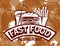 Corporate image for fast food shop in sepia tone