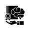 Corporate intellectual property black glyph icon