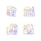Corporate intellectual property gradient linear vector icons set