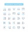 Corporate investment vector line icons set. Corporate, Investment, Funds, Equity, Business, Portfolio, Mergers