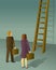 Corporate Ladder Man and Woman
