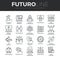 Corporate Management Futuro Line Icons Set