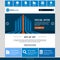Corporate metro website template. Modern flat web design. Blue v