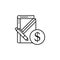 Corporate notebook dollar icon. Element of business motivation line icon