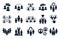 Corporate people icon. Group of persons, office teamwork pictogram and business team silhouette icons vector set