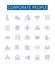 Corporate people line icons signs set. Design collection of Executives, Managers, Professionals, Directors, Employees