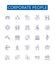 Corporate people line icons signs set. Design collection of Executives, Managers, Professionals, Directors, Employees