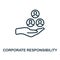 Corporate Responsibility icon outline style. Thin line creative Corporate Responsibility icon for logo, graphic design and more