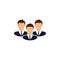 Corporate Team Icon. Employees behind the leader. Color Vector