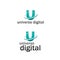 Corporate technology logo, U, modern design, future