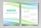 Corporate template design brochures,flyers,booklets,annual report.Blue-green abstract transparent wave.