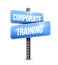Corporate training road sign illustration design
