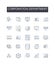 Corporation department line icons collection. Profit, Revenue, Wealth, Prosperity, Income, Benefit , Return vector and