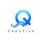 Corporation Initial Q Letter Logo With Creative Swoosh Liquid Gradient Color, Vector Template Element