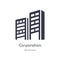 corporation outline icon. isolated line vector illustration from business collection. editable thin stroke corporation icon on