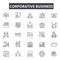 Corporative business line icons for web and mobile design. Editable stroke signs. Corporative business outline concept