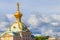 Corps under Coat of Arms of Grand Palace in Peterhof in St. Petersburg, Russia