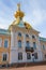 Corps under Coat of Arms of Grand Palace in Peterhof in St. Petersburg, Russia