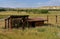 Corral and shelter for beef animals which is abandoned in the Badlands of North Dakota