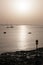 Corralejo, Fuerteventura, Canary Islands, Spain, sailing, dawn, lamp post, street light, Ocean