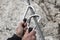 Correct belaying on via ferrata with carabiners