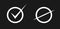 Correct and incorrect icons. True and false signs. Vector