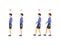 Correct or Incorrect Standing and Walking Posture. Vector