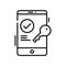 Correct password line icon, concept sign, outline vector illustration, linear symbol.