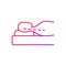 Correct sleeping position for reducing neck pain gradient linear vector icon