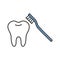 Correct teeth brushing color icon
