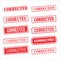 Corrected red rubber stamp set