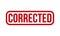 Corrected Rubber Stamp. Red Corrected Rubber Grunge Stamp Seal Vector Illustration - Vector